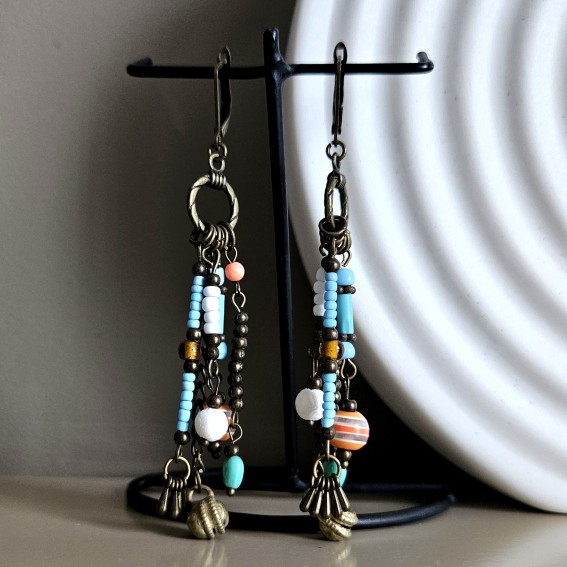 Серьги – декоративные бусины, биссер