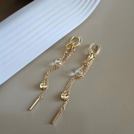 Серьги – конго с подвесками цепочками, хрустальные капли
Австрия, сердечки, палочки.
Покрытие металла золотое напыление.