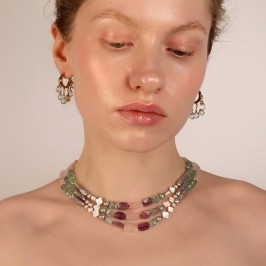 Серьги – конго, подвески капли хрусталь Австрия сиреневое напыление. Покрытие металла золотое напыление.